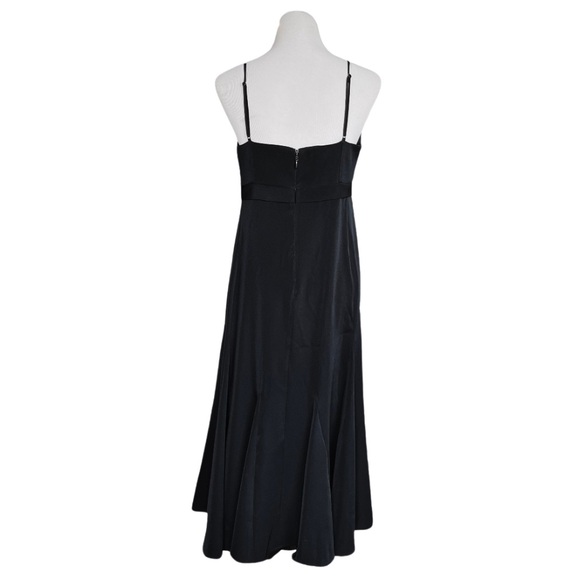 BCBGMaxAzria Women’s Strappy Satin Flared Midi Dress Black 8 - Picture 5 of 9